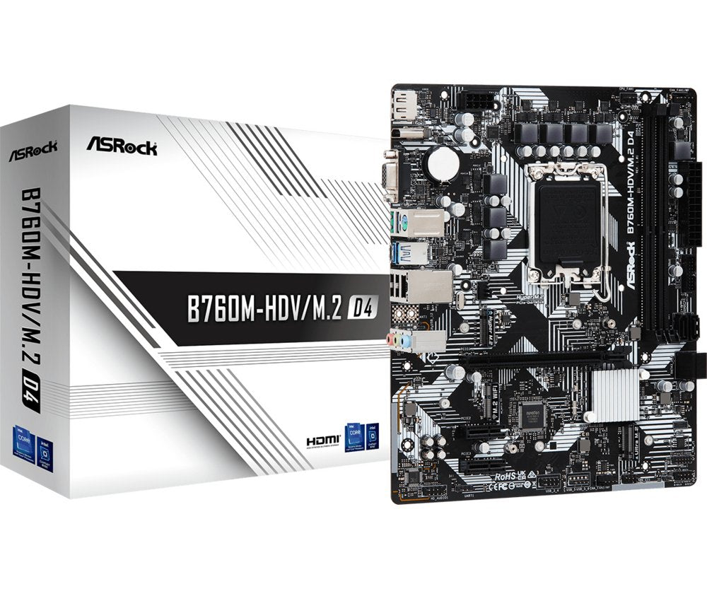 Asrock B760M-HDV/M.2 D4 | Socket LGA 1700 | Intel B760 | 2xDDR4 | Micro-ATX | Moederbord - Matmuis - Matmuis
